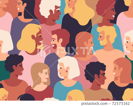 People profiles crowd. Male and female diverse profile portraits, group of young people. Men and women characters group vector illustration 72573162