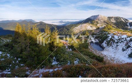 Landscape with mountain lake 72573661