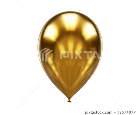 one yellow golden balloon close up isolated on white, 3d render one yellow golden balloon close up isolated on white, 3d render 72574077