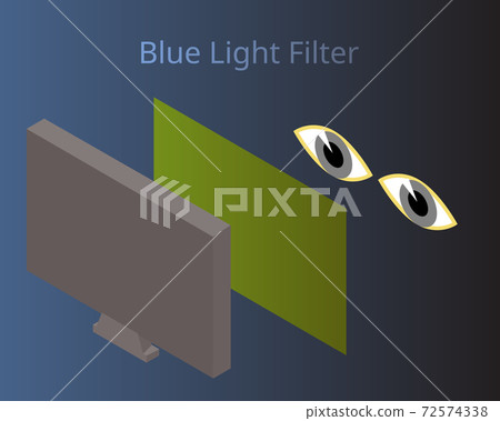 blue light filter on your monitor or laptop to help reduce eye strain vector 72574338