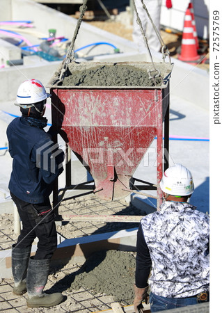 Foundation work using ready-made con 72575769