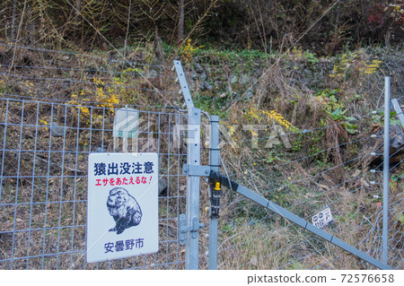 標誌和護欄，以防猴子 72576658