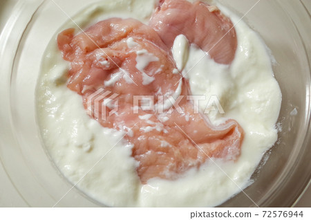 Soak chicken in yogurt 72576944