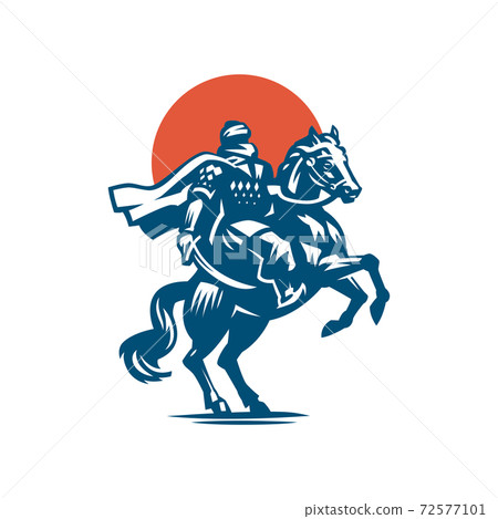 Male warrior on the horse Male warrior on the horse 72577101
