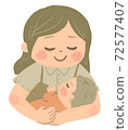 Handwritten breastfeeding long-haired mom 72577407