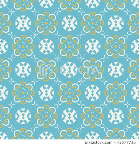 摩洛哥瓷磚連續無縫背景,磁磚裝飾,藍色的經典模板 72577730