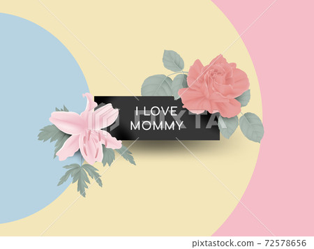 Happy mother's day greeting card design, minimalist rose and lily flowers Happy mother's day greeting card design, minimalist rose and lily flowers 72578656
