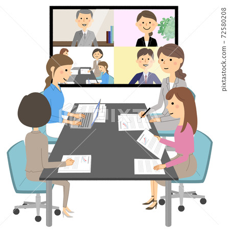 Business scene remote meeting Business scene remote meeting 72580208