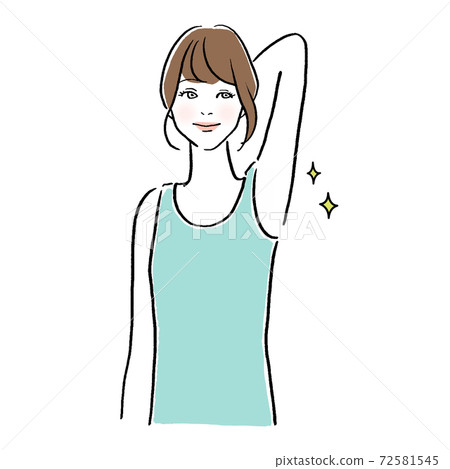 一個女人照顧脫髮和腋窩的插圖 一個女人照顧脫髮和腋窩的插圖 72581545