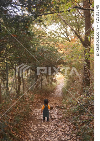 Hadano: A girl walking in a wooden tunnel Hadano: A girl walking in a wooden tunnel 72581549