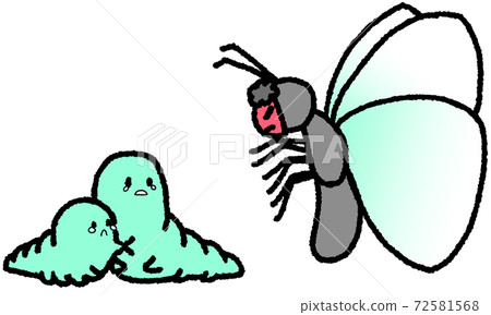 A butterfly wearing a demon mask and two scary hornworms (turquoise) A butterfly wearing a demon mask and two scary hornworms (turquoise) 72581568