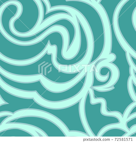 Seamless turquoise texture of spirals and curls. Sea pattern in pastel colors. Spiral curls and swirl. Seamless turquoise texture of spirals and curls. Sea pattern in pastel colors. Spiral curls and swirl. 72581571