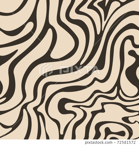 Vector pattern of beige smooth lines on a brown background. Print for fabric packaging and curtains. 72581572