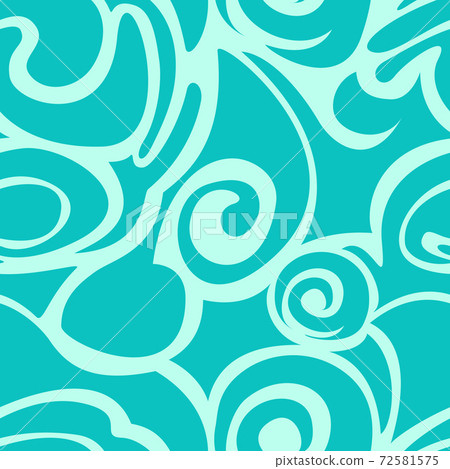 turquoise seamless pattern of waves and... - Stock Illustration ...