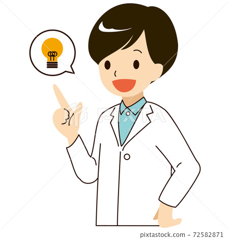Vector illustration of a male doctor with a good idea 72582871