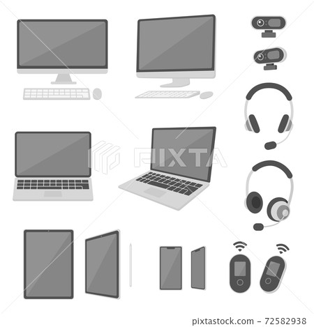Gadget set required for teleworking of personal computers, WEB cameras, microphones, etc. Gadget set required for teleworking of personal computers, WEB cameras, microphones, etc. 72582938