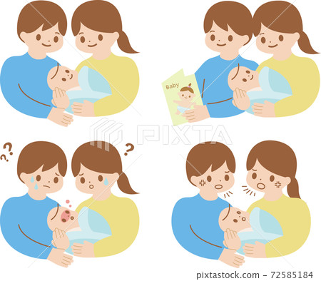 育兒父母擁抱麻煩插圖集 72585184