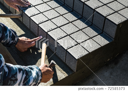 Entrance stairs repair tile construction 72585373