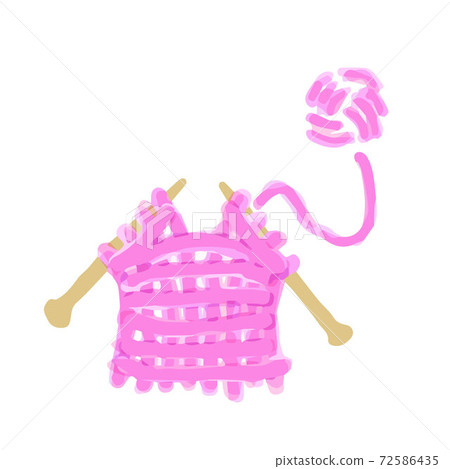 Illustration of Knitting. Hand drawn vector illustration. Cute Illustrations For Kids Illustration of Knitting. Hand drawn vector illustration. Cute Illustrations For Kids 72586435