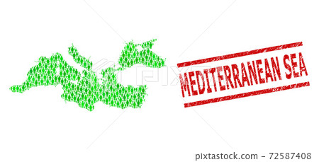 Textured Mediterranean Sea Stamp Print and Green People and Dollar Mosaic Map of Mediterranean Sea Textured Mediterranean Sea Stamp Print and Green People and Dollar Mosaic Map of Mediterranean Sea 72587408