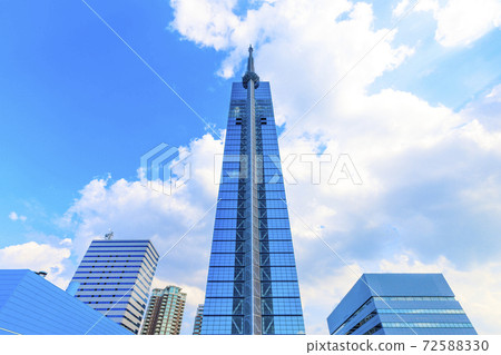 Fukuoka Tower in the blue sky 72588330