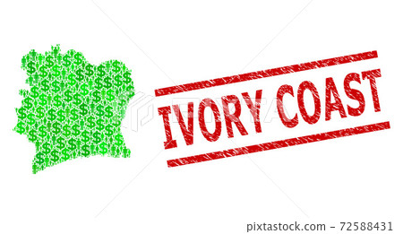 Distress Ivory Coast Stamp Seal and Green People and Dollar Mosaic Map of Ivory Coast Distress Ivory Coast Stamp Seal and Green People and Dollar Mosaic Map of Ivory Coast 72588431