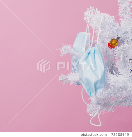 face masks on a christmas tree 72588549