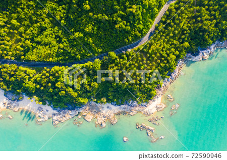 High angle view of coastline roadin Thailand 72590946