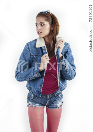 young pretty stylish brunette hipster girl posing emotional isolated on white background happy smiling cool smile, lifestyle people concept young pretty stylish brunette hipster girl posing emotional isolated on white background happy smiling cool smile, lifestyle people concept 72591191