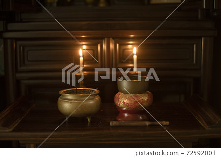 Japanese family Buddhist altar candle incense burner Orin 72592001