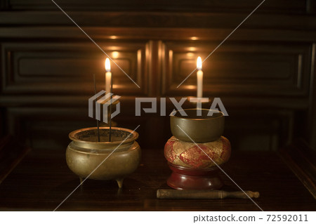 Japanese family Buddhist altar candle incense burner Orin Japanese family Buddhist altar candle incense burner Orin 72592011