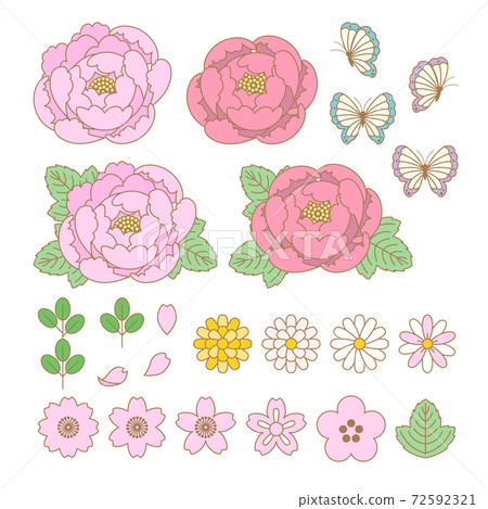 Peony illustration material: Peony illustration material 72592321