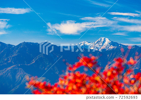 [山梨縣]南阿爾卑斯山的小高岳，秋天從八岳和比目森看 72592693