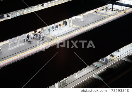 Night station and train 72593848