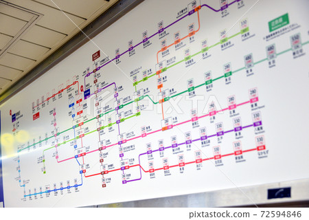 大阪地鐵谷町線東梅田站的票價表 大阪地鐵谷町線東梅田站的票價表 72594846