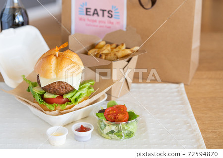 Image of gourmet avocado cheeseburger delivery food Image of gourmet avocado cheeseburger delivery food 72594870