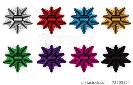 Bow ribbon color set collection on white background vector illustration. Bow ribbon color set collection on white background vector illustration. 72595164