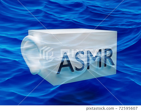 asmr microphone with ear and wave. 3d render 72595607