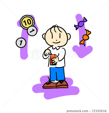 Vector illustration of a child making mobile payments Vector illustration of a child making mobile payments 72595638