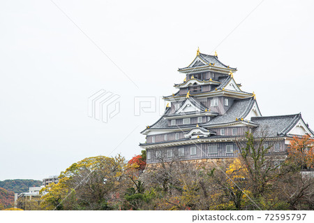 岡山縣 岡山城和風景 照片素材 圖片 圖庫