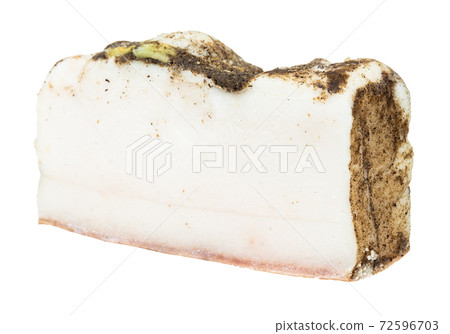 chunk of Salo with garlic and black pepper cutout 72596703