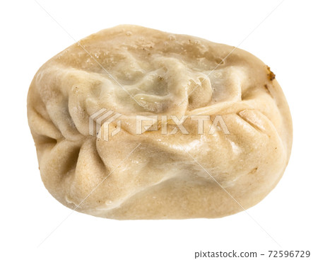 top view of single cooked Manti isolated on white 72596729