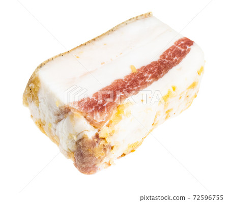 chunk of salted Salo with garlic with meat layer 72596755