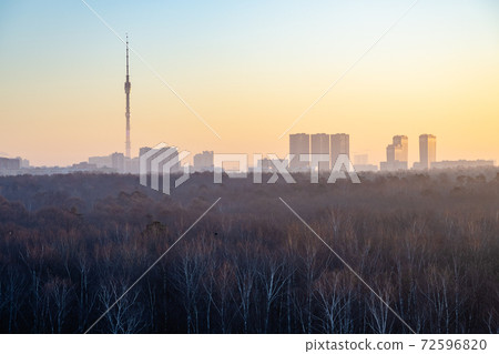 residential district and forest at pink dawn residential district and forest at pink dawn 72596820