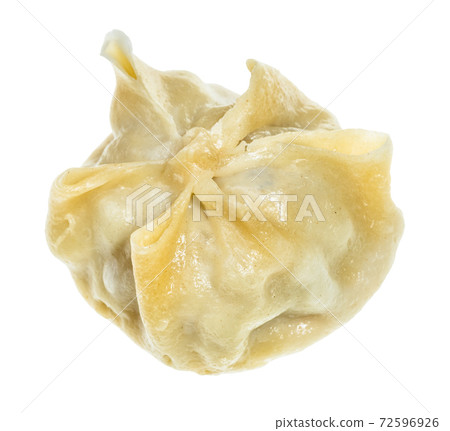 single cooked Buuz with minced meat isolated 72596926