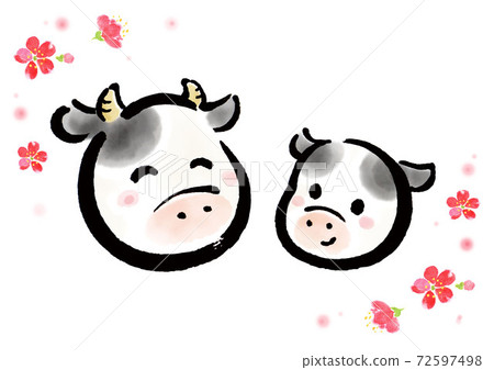 Ox New Year's card illustration 05 72597498