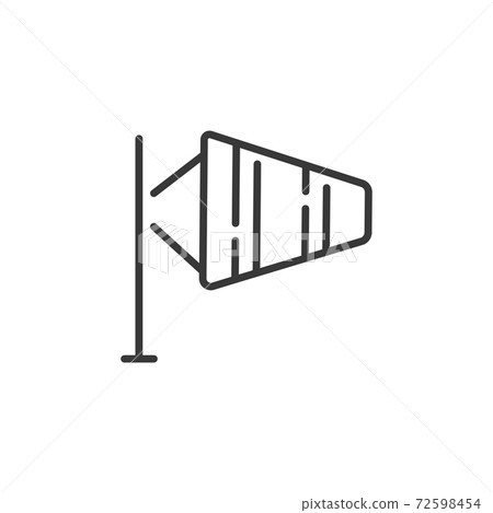 Strong wind thin line icon. Isolated weather vector illustration Strong wind thin line icon. Isolated weather vector illustration 72598454