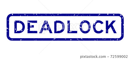 Grunge blue deadlock word square rubber seal stamp on white background 72599002