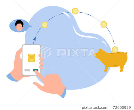Vector Online Money Transfer Finance Deposit Cell Vector Online Money Transfer Finance Deposit Cell 72600939
