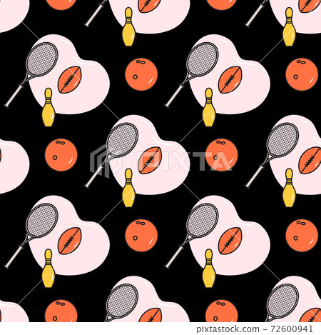 Vector Pattern Sport Game Tennis Bowling Football Vector Pattern Sport Game Tennis Bowling Football 72600941